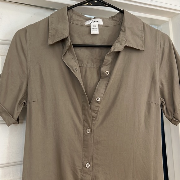 Tan Button Down Dress - Picture 4 of 5